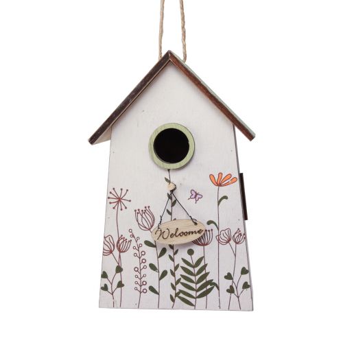 Floristik21 Hängedeko Frühling Deko Vogelhaus Deko Nistkasten Grün Weiß 19cm