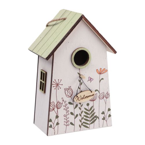Artikel Hängedeko Frühling Deko Vogelhaus Deko Nistkasten Grün Weiß 19cm