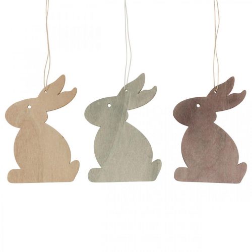Floristik21 Hängedeko Ostern, Osterhase Holz, Osteranhänger 12cm 12 St