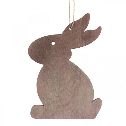 Floristik21 Hängedeko Ostern, Osterhase Holz, Osteranhänger 12cm 12 St