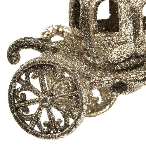 Floristik21 Hängedeko Weihnachten Kutsche mit Glitter 11x5x8,5cm