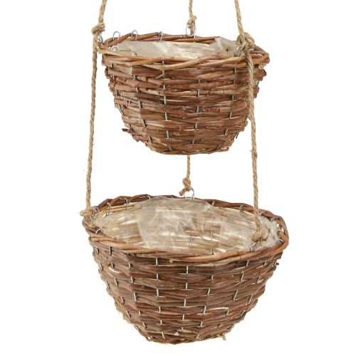 Floristik21 Hängekorb Blumenampel Holz Ø20/26cm Natürliche Pflanzendekoration