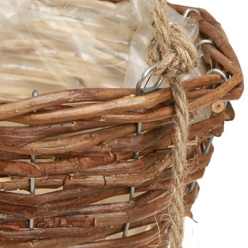 Artikel Hängekorb Blumenampel Holz Ø20/26cm Natürliche Pflanzendekoration