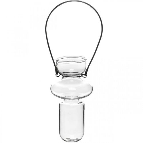 Floristik21 Mini Glasvasen Hängende Vase Metallbügel Glasdeko H10,5cm 4St