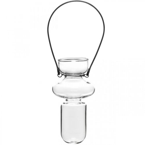 Artikel Mini Glasvasen Hängende Vase Metallbügel Glasdeko H10,5cm 4St