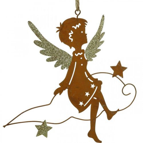 Dekohänger Weihnachten Engel Deko Metall Rost 15cm 6St