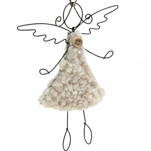 Floristik21 Engel Anhänger Weihnachtsengel Schwarz, Creme 13,5cm 4St