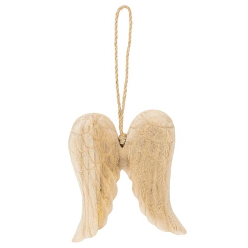 Holz-Anhänger Engelsflügel 12cm Natur mit Kordel für Dekoration | Floristik21.de