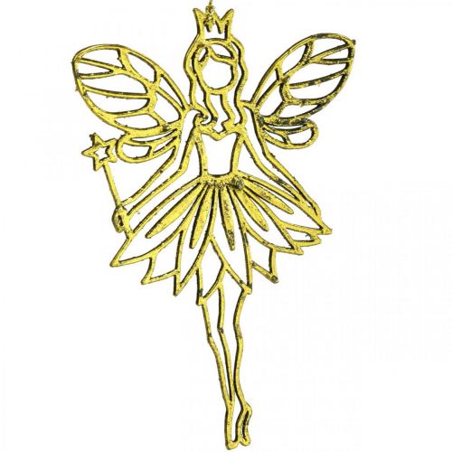 Floristik21 Christbaumschmuck Elfe Feen Anhänger Golden H15cm 16 St