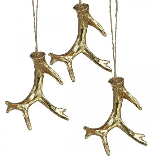 Floristik21 Weihnachtsanhänger Deko Geweih Baumschmuck Gold 7,5cm 6 St