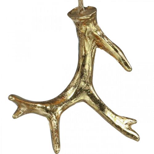 Floristik21 Weihnachtsanhänger Deko Geweih Baumschmuck Gold 7,5cm 6 St