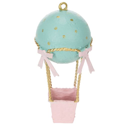 Artikel Polyresin Heißluftballon Dekoration mit Metallaufhängung 19cm für Innenräume