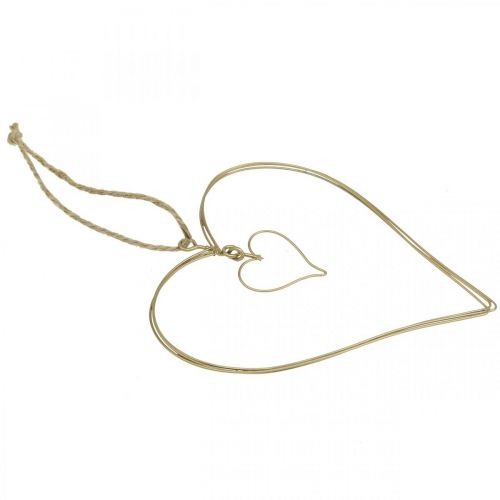 Artikel Dekoherz zum Hängen, Hängedeko Metall Herz Golden 10,5cm 6 St