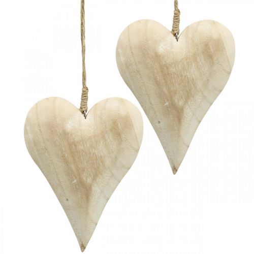 Herz aus Holz, Dekoherz zum Hängen, Herz Deko H16cm 2St