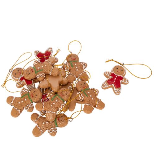 Deko-Anhänger Lebkuchenmännchen 5-6cm aus Polyresin, 12 Stück | Floristik21.de
