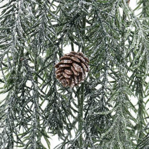 Floristik21 Weihnachtszweig zum Hängen Pinie Zapfen beschneit 110cm