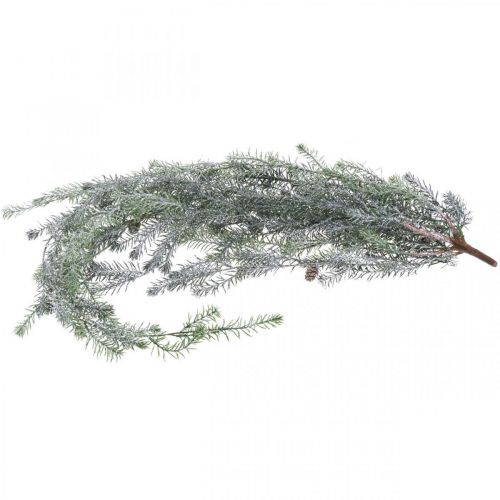 Floristik21 Weihnachtszweig zum Hängen Pinie Zapfen beschneit 110cm