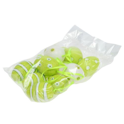 Hänger Plastikeier Grün 6cm 12St