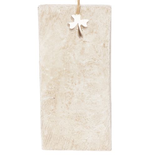 Anhänger Dekoschild 12cm cremebeige mit Herzmotiv für Gedenkfloristik | Floristik21.de