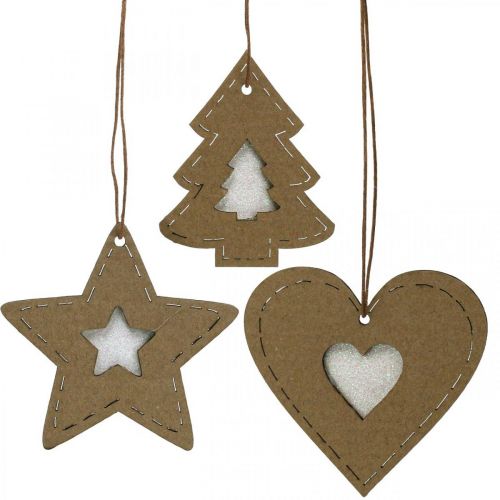 Floristik21 Christbaumschmuck Stern Tanne Herz Papier 7cm 36St