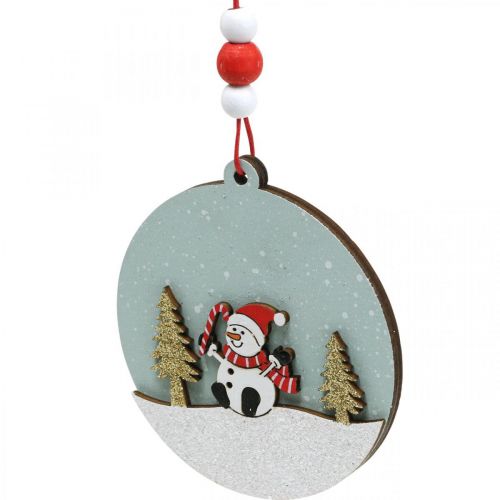 Artikel Weihnachtsanhänger rund Holz Deko zum Aufhängen Ø8,5cm 6St