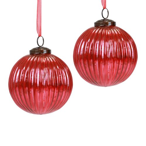 Floristik21 Weihnachtskugeln Glas Christbaumkugeln Rot Ø10cm 4St