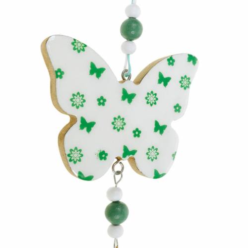Floristik21 Hängedeko Herz Blume Schmetterling Weiß, Grün Holz Frühlingsdeko 6 St