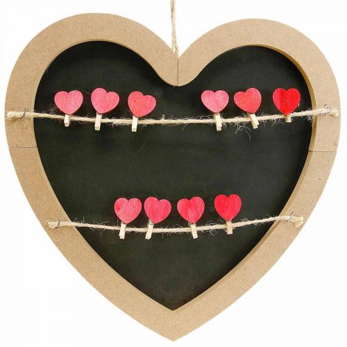 Wanddeko Herz Fotohalter Memohalter 10 Klammern 30cm