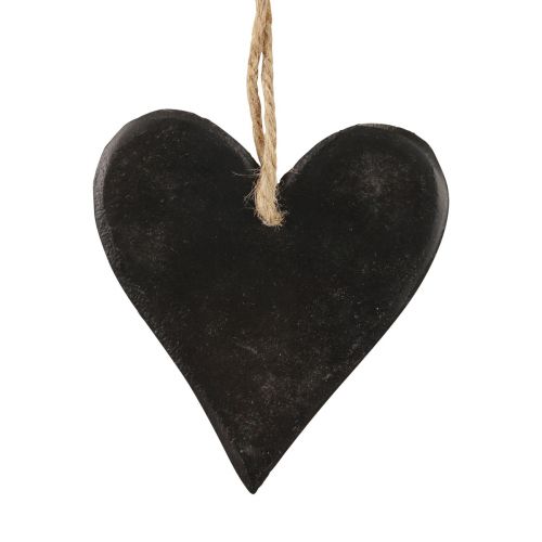 Floristik21 Hängedeko Schieferherz Deko Herzen Schwarz 10,5cm 4St