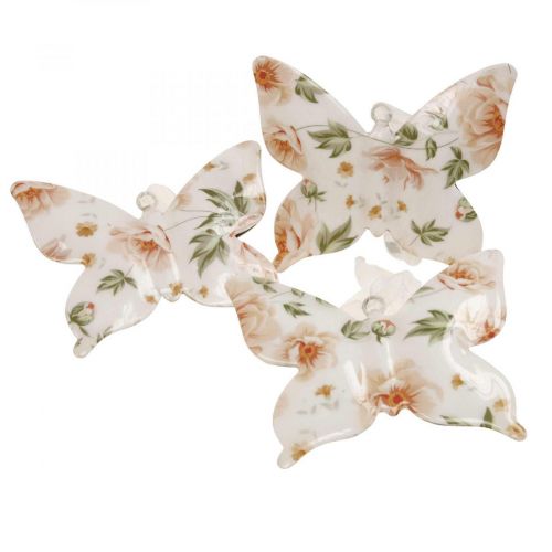 Floristik21 Deko Schmetterlinge Metall Dekohänger Blumen B12×H10cm 3St
