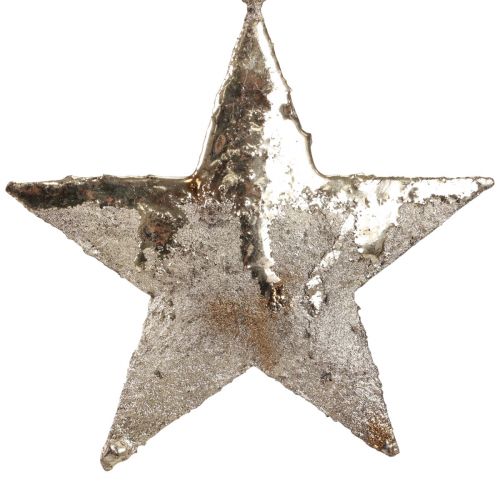 Floristik21 Hängedeko Stern Metall Weihnachtsdeko Silber 15,5cm 3 St