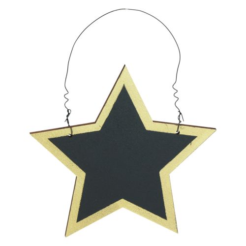 Holzsterne Schwarz Gold Dekohänger Weihnachten Ø15cm 8St