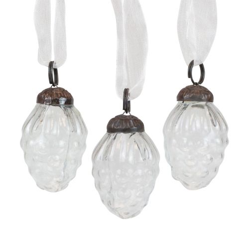 Weihnachtsschmuck Glas Dekohänger Glaszapfen 3×4,5cm 12 St