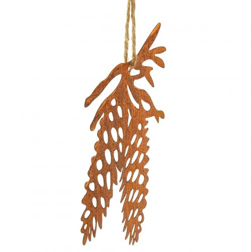 Floristik21 Hängedeko Metall Rost Zapfen Deko Edelrost 21,5x19cm