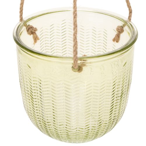 Hängetopf Glas Deko Glastopf Retro Grün Braun 14,5cm 2St | Floristik21.de