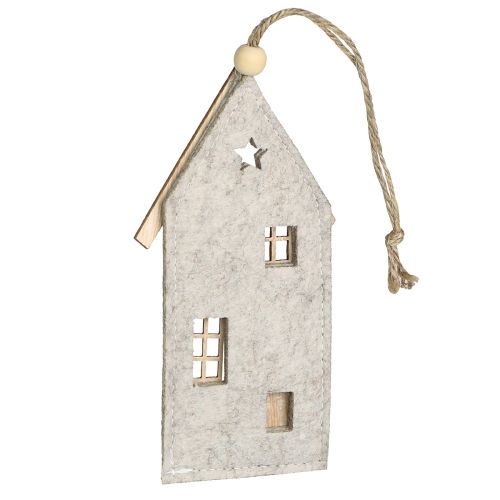Artikel Filz-Deko Häuschen zum Hängen, Weihnachtsschmuck Beige, Festliche Tischdekoration, Geschenkanhänger Set 15cm