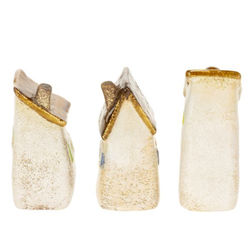 Artikel Mini-Keramikhäuser Set 3-teilig für rustikale Dekoration und Pflanzenarrangements