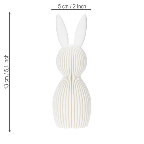 Artikel Dekofigur Hase 13 cm aus Kunststoff in moderner Faltoptik, 3er-Set, zeitloses Weiß