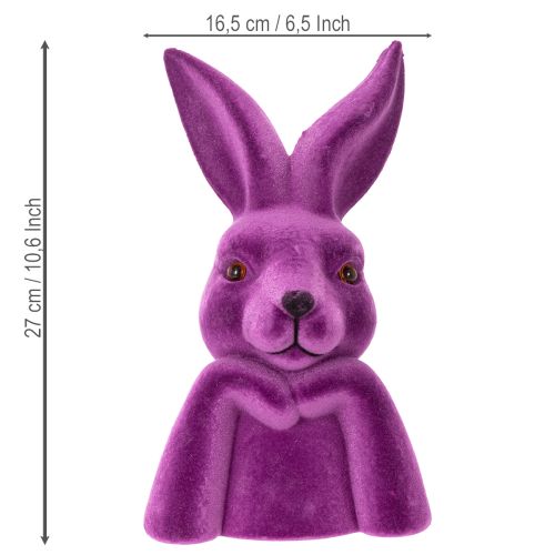 Hase Denkend Beflockt Hasenbüste Ostern 16,5×13×27cm | Floristik21.de