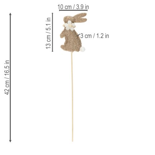 Artikel Osterhasen Dekofigur aus Filz auf Stab 42cm Braun 8 Stück Frühling Tischdeko