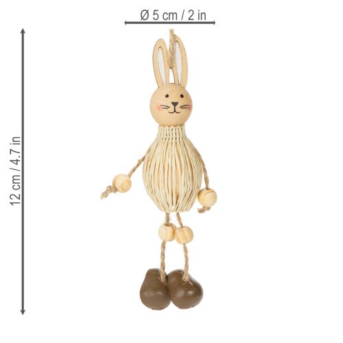 Artikel Osterhase Holz Hängedeko 12cm 4er-Set für natürliche Osterdekoration