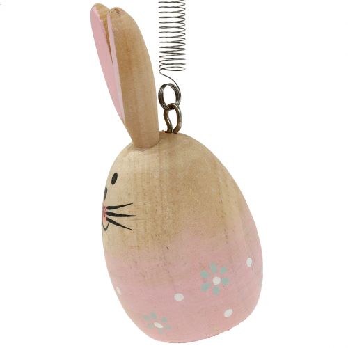 Hase mit Feder zum Aufhängen Rosa, Blau 9cm - 9,5cm | Floristik21.de