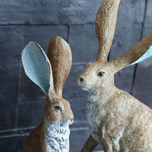 Artikel Hochwertige Hasenfigur 43 cm aus Polystone für Frühlings- und Osterdekoration