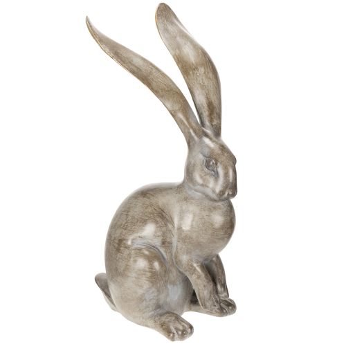 Deko Hase 52 cm aus Polystone in Braun-Gold für stilvolle Osterdekoration