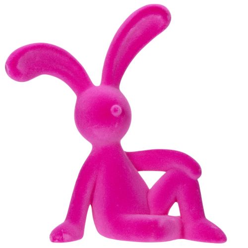 Artikel Dekofigur Hase in Pink 38cm, moderne Osterdekoration, samtig beflockt