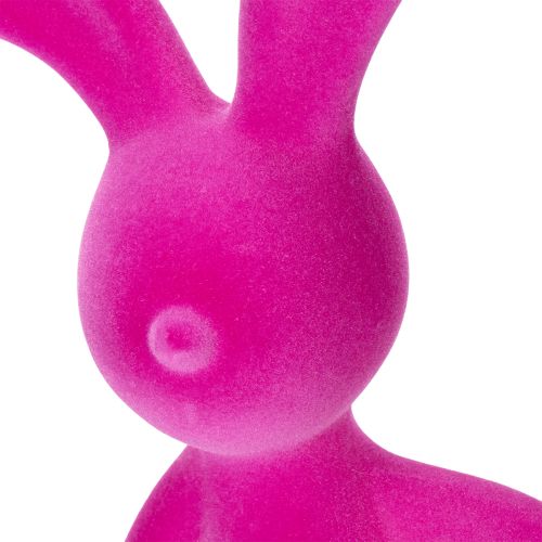 Artikel Dekofigur Hase in Pink 38cm, moderne Osterdekoration, samtig beflockt