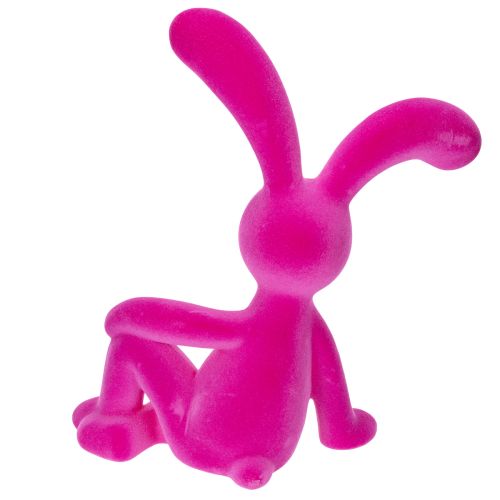 Artikel Dekofigur Hase in Pink 38cm, moderne Osterdekoration, samtig beflockt