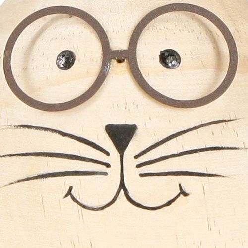 Artikel Dekorativer Holz-Osterhase mit Metall-Brille und witzigen Details im 2er-Set, 19 cm hoch
