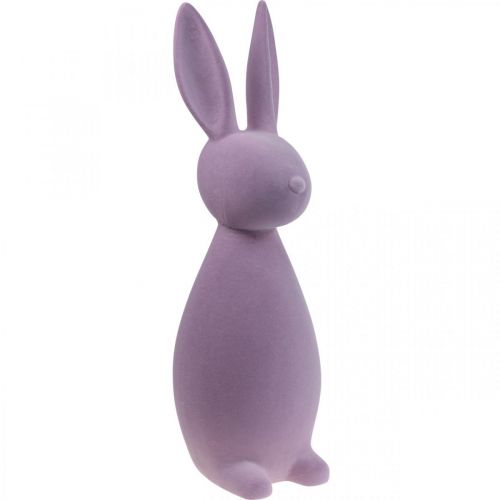 Floristik21 Deko Hase Deko-Osterhase Beflockt Flieder Lila H69cm