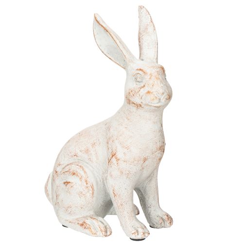 Artikel Hase sitzend Deko Hase Kunststein Weiß Braun 15,5x8,5x22cm